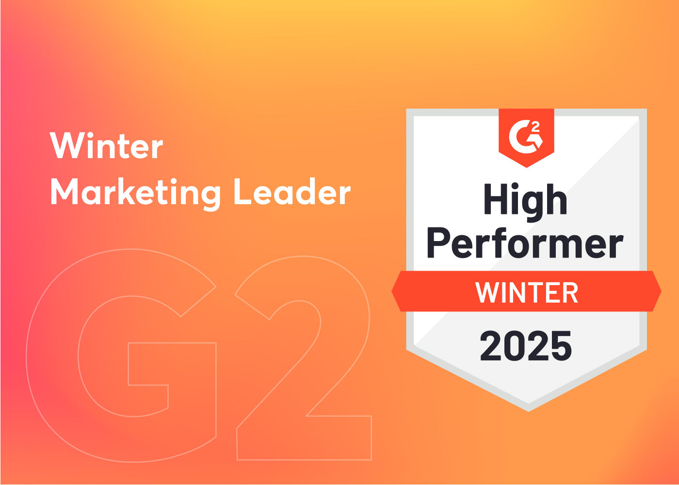 G2 High Performer badge Winter 2025, showcasing Marketing Star recognition as a Winter Marketing Leader