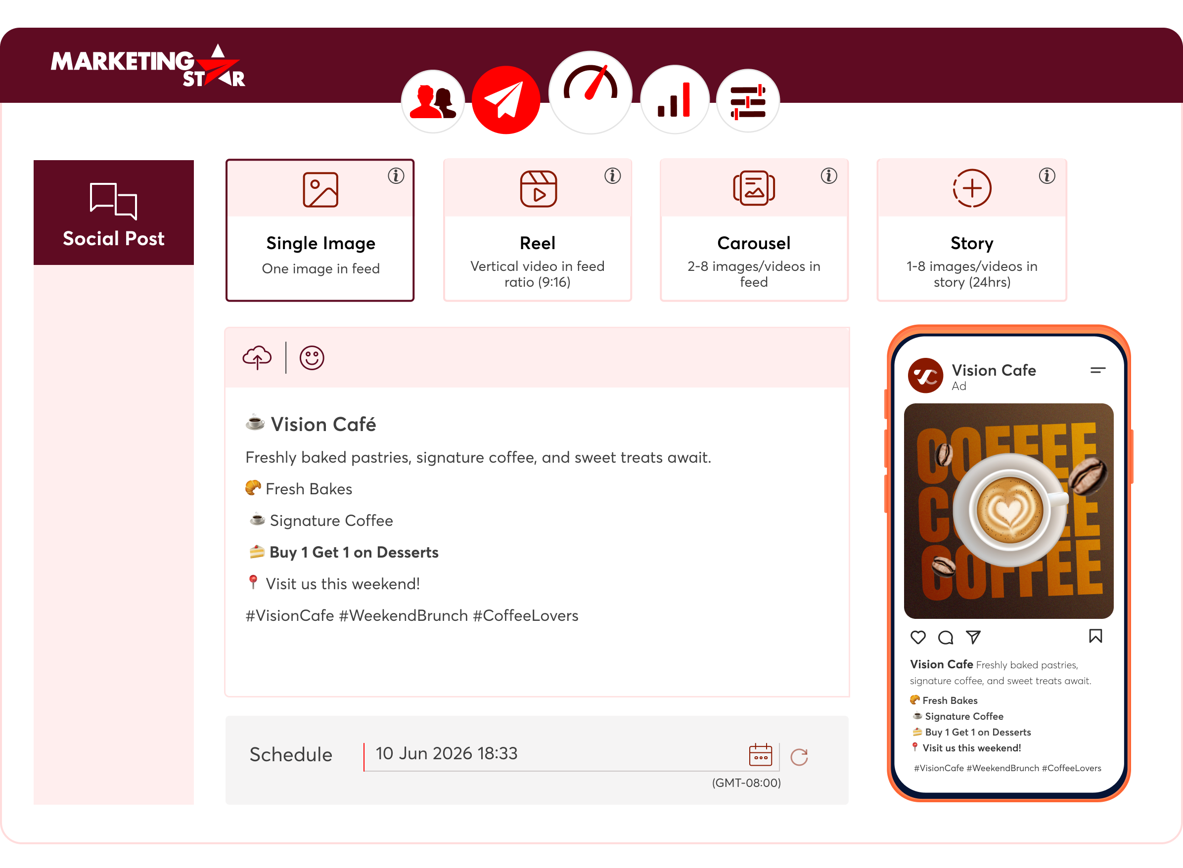 social media management analytics dashboard
