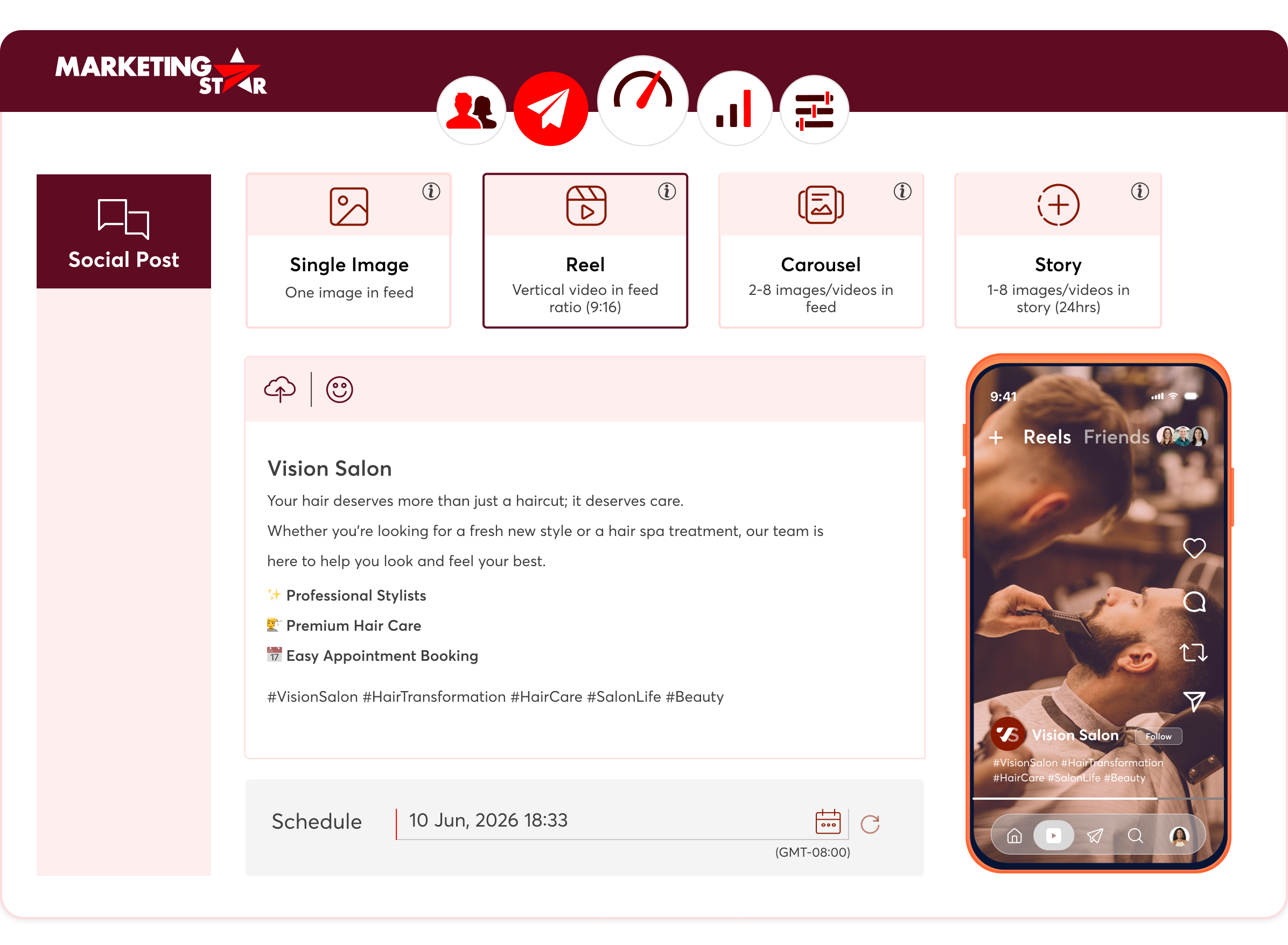 social media management analytics dashboard