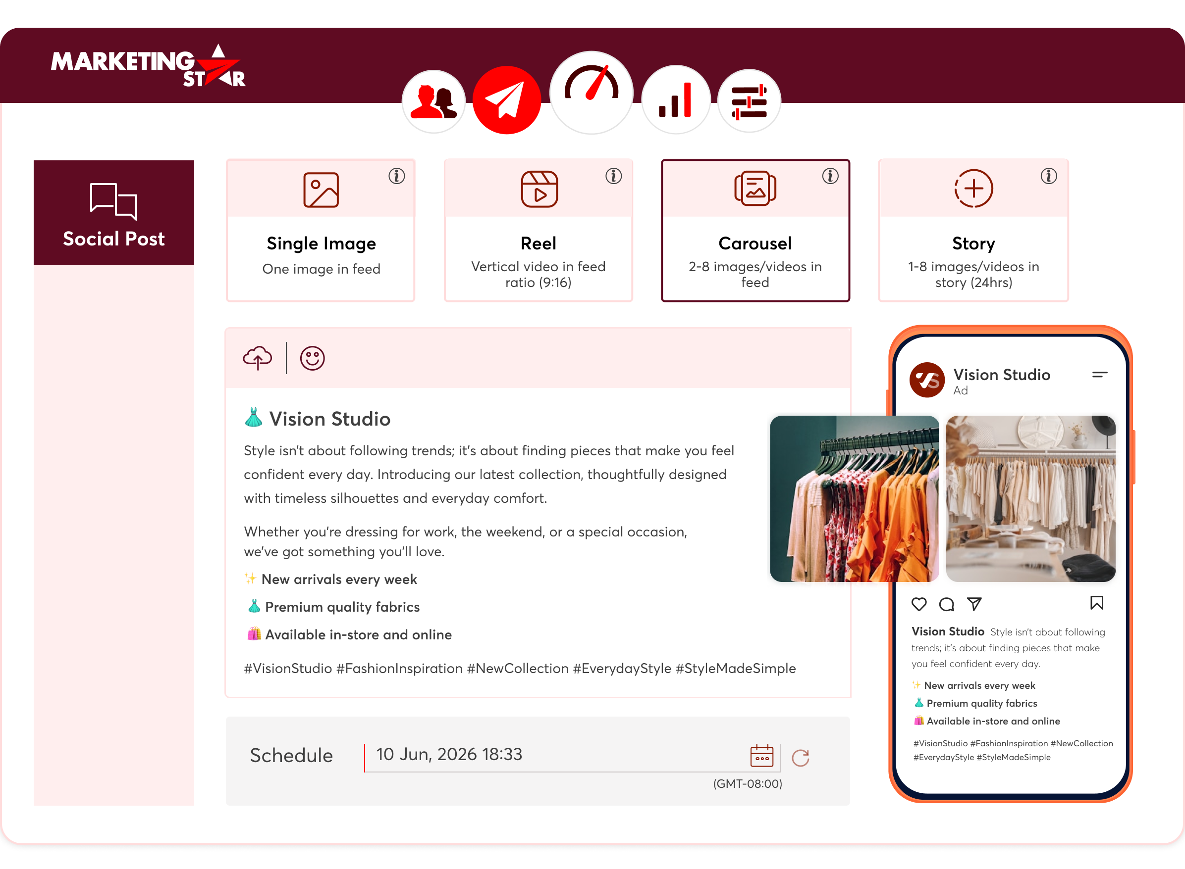 social media management analytics dashboard
