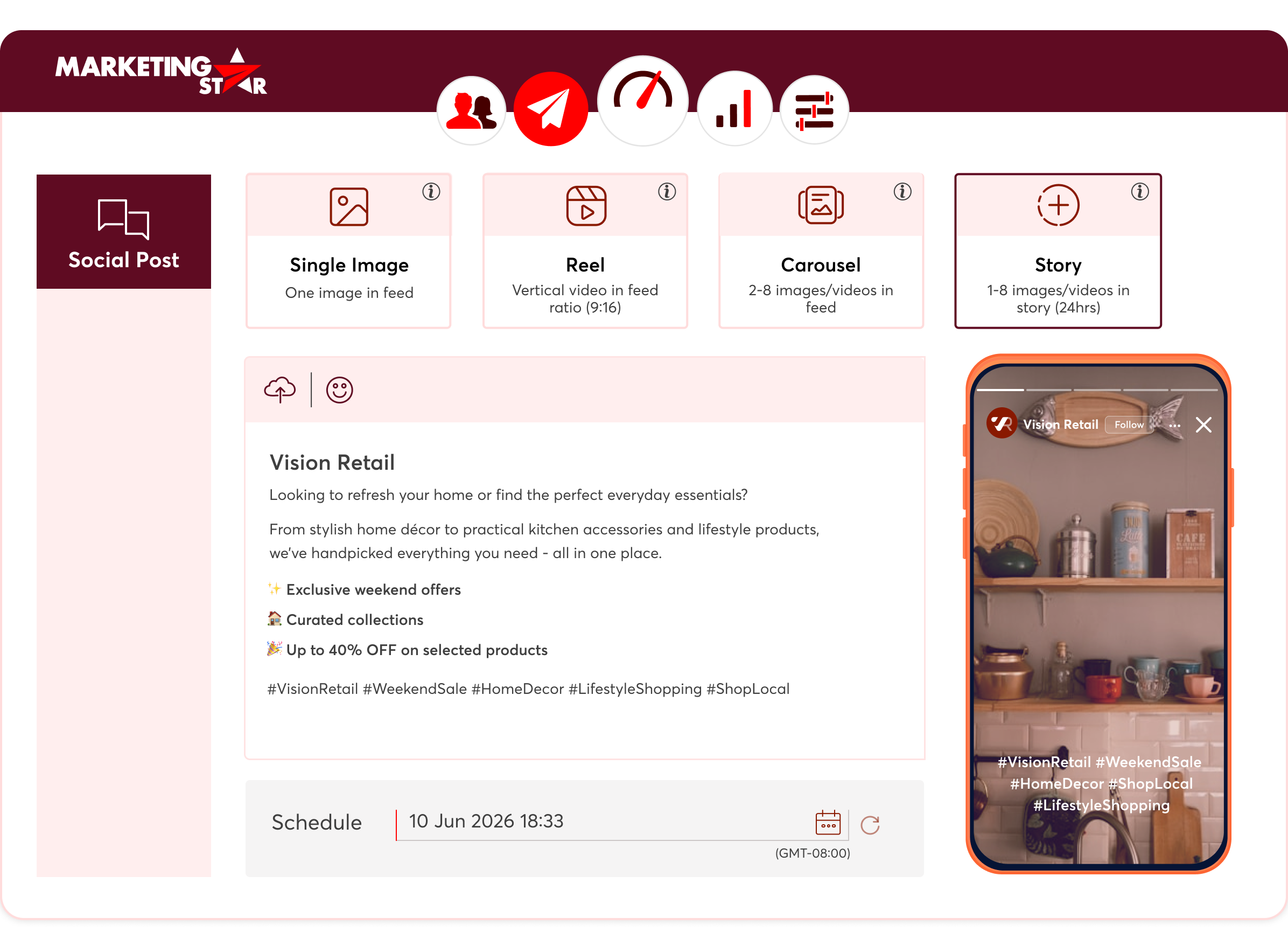 social media management analytics dashboard